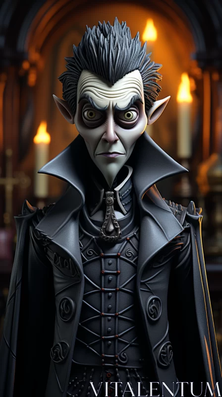 AI ART Gothic Revival Styled Dracula Character - Goblin Academia Art