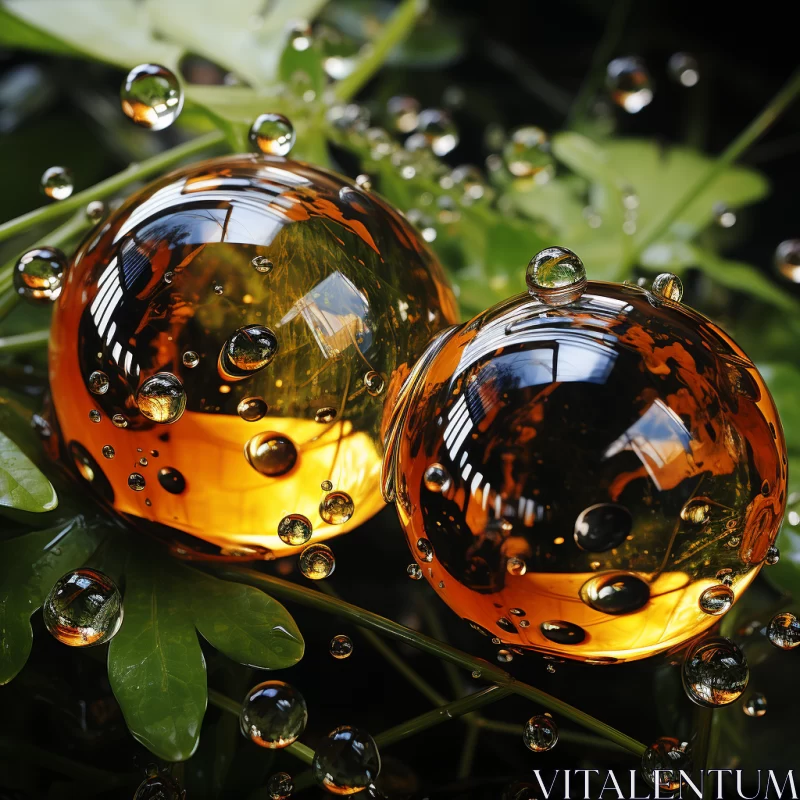 Nature-Inspired Liquid Metal Design with Crystal Balls AI Image