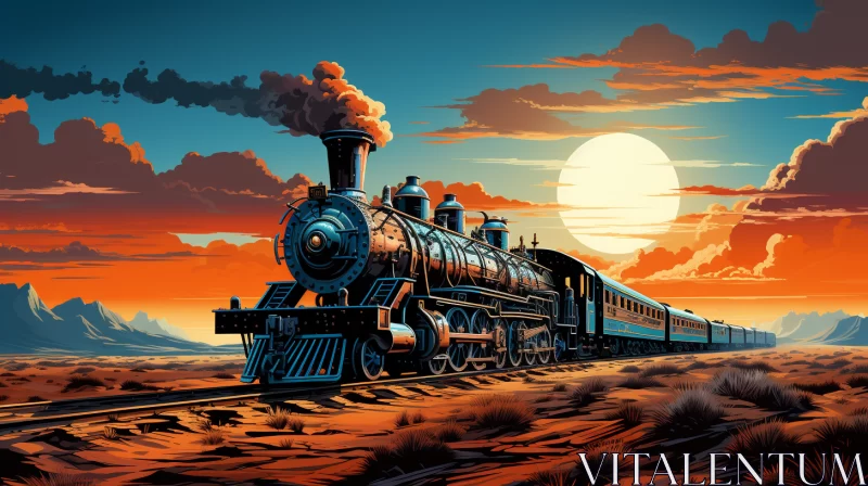 Impressionist Americana: Tonalist Train Journey AI Image