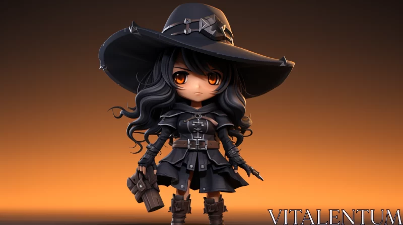 AI ART Cartoon Witch in Game Art Style - Detailed Anime Characters