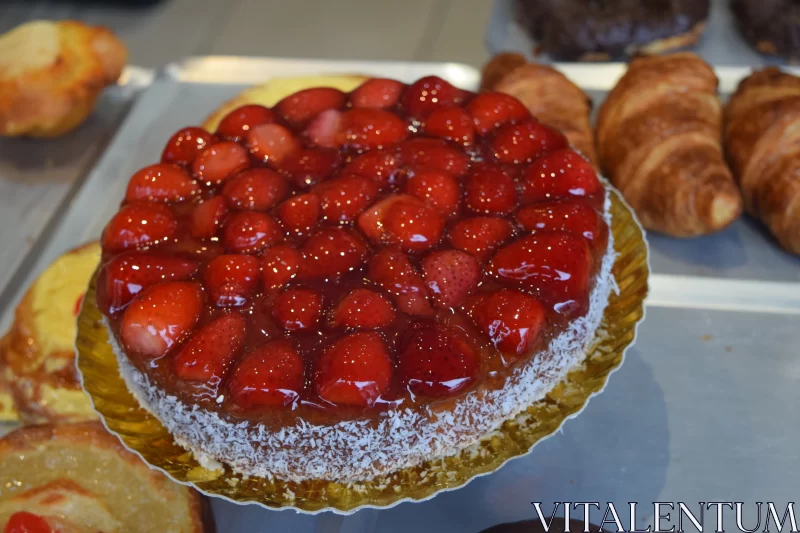 Parisian Style Strawberry Cake - A Sugary Feast Free Stock Photo
