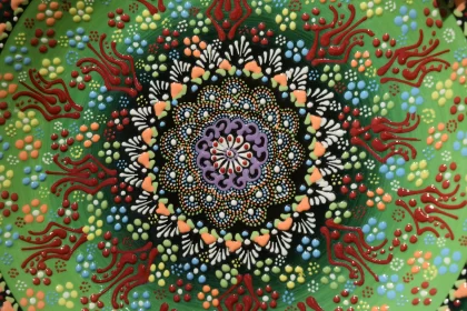 Hand-Painted Colorful Mandala Tapestry