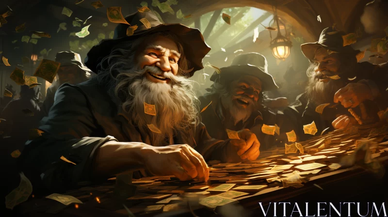 AI ART The Wizard's Treasure: A Magical Tale of Gold and Enchantment