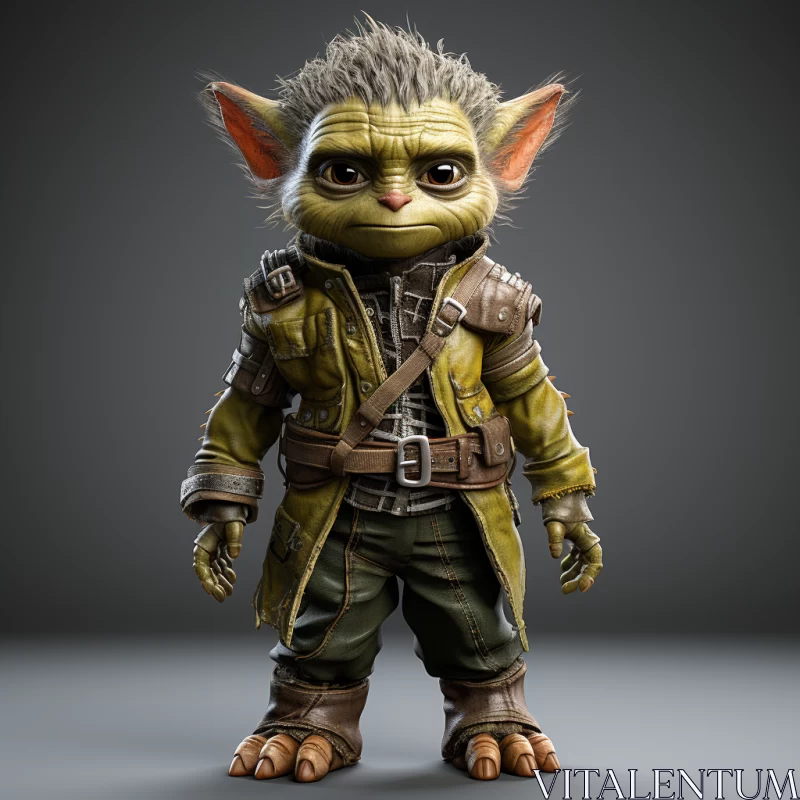 Fantasy Gnome Character in Goblin Academia Style AI Image