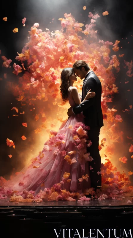 Romantic Wedding Scene in Dark Fantasy Style AI Image