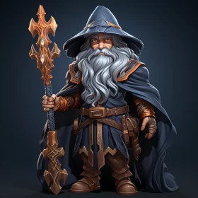 Detailed Wizard Illustration in Zbrush Style AI Image