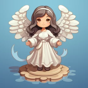 Cartoon Angel Illustration in 2D Game Art Style AI Image