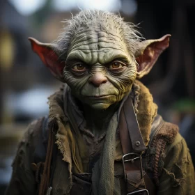 Star Wars Yoda in Urban Fairy Tale Setting AI Image