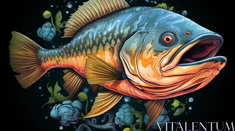 Fish Mural Illustration: A Contest Winner's Masterpiece AI Image