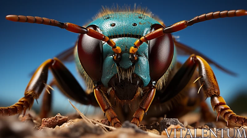 Blue Wasp Close Up: A Photobashing Masterpiece AI Image