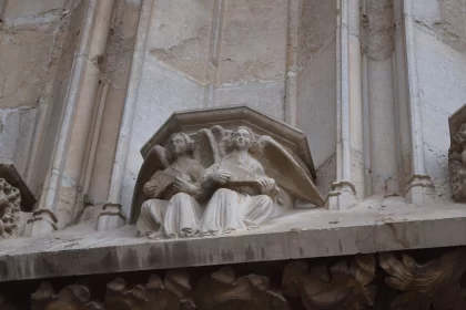 Gothic Angel Statues on Historical Building