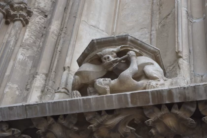Medieval Inspired Animal Statue on Gothic Building