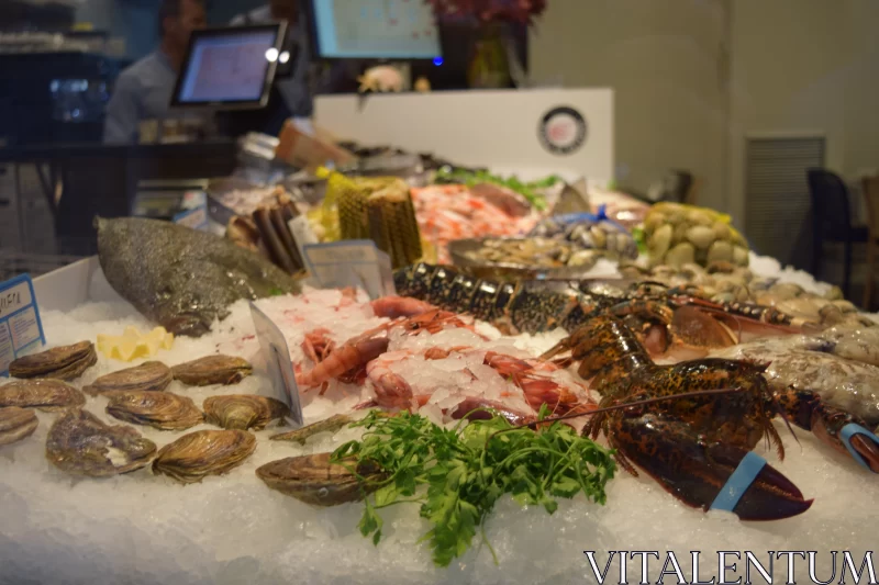 Seafood Display in Frostpunk Style Free Stock Photo