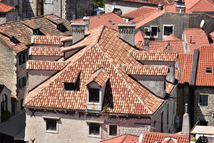 Traditional Terraced Cityscape with Red Roof Tiles
