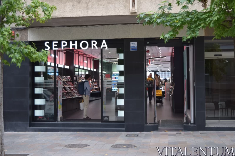 Sephora Boutique in Barcelona: A Cityscape in Gloss Free Stock Photo