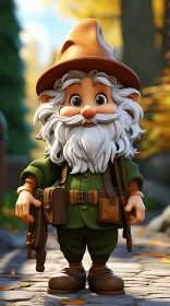 Charming Cartoon Gnome Characters in Wilderness AI Image