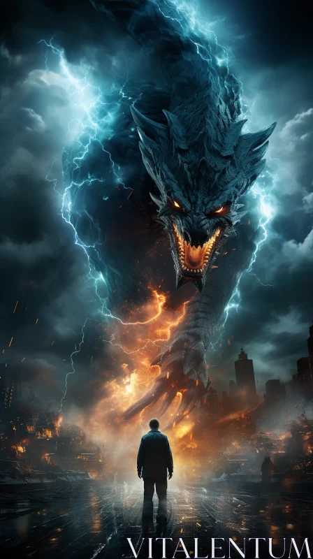 Blade II Movie Cover Art - Man, Demon, and Lightning AI Image