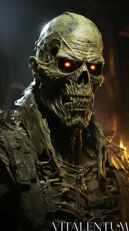 Masked Skeleton in Dark Atmosphere - Unreal Engine Art AI Image