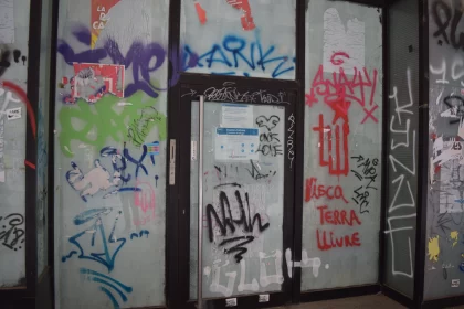 Graffiti-Covered Door in New York City - Urban Life