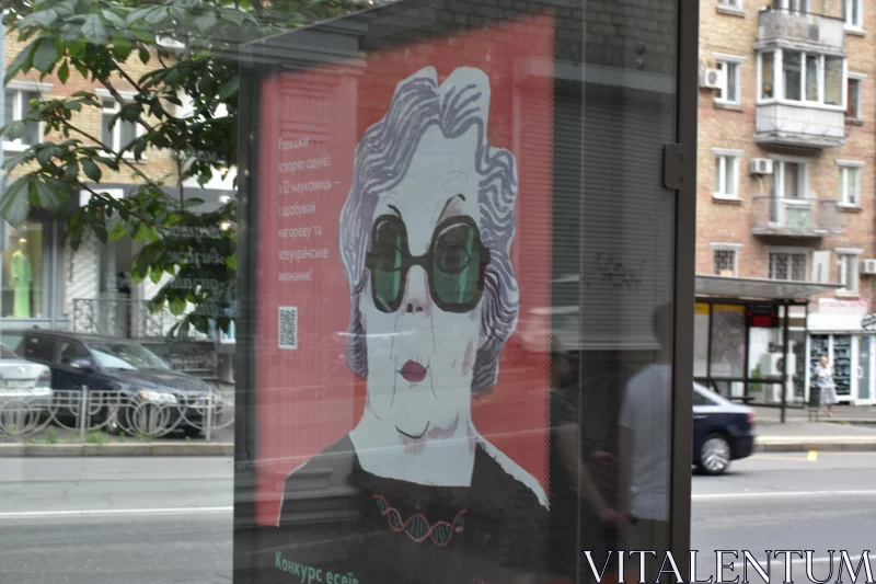Expressive Urban Portrait: Woman in Sunglasses on Street Corner Free Stock Photo