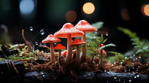 Psychedelic Neon Mushrooms - A Fairy Tale in the Wild AI Image