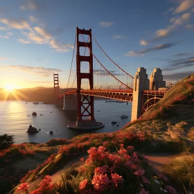 San Francisco Renaissance Style Bridge Over Water AI Image