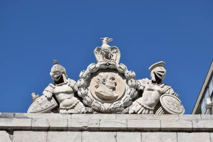 Historical Statues on Athens Building: Military and Naval Themes