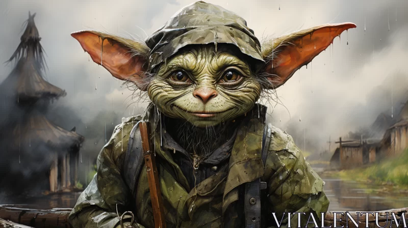 Realistic Goblin Academia: Enchanting Troll Portrait AI Image