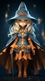 Intricate Anime-Styled Witch Character Art AI Image