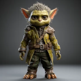 Fantasy Gnome Character in Goblin Academia Style AI Image
