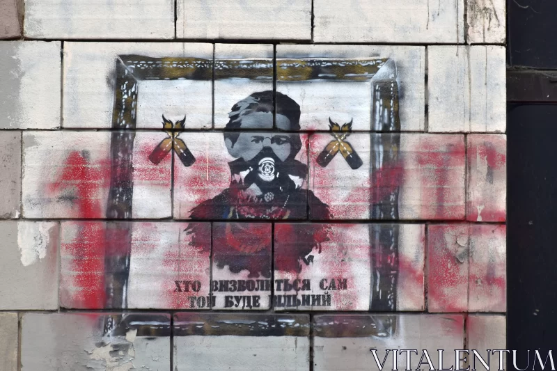 Anti  Soviet Propaganda Graffiti on Brick Wall Free Stock Photo