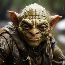 Star Wars' Yoda in an Adventure-themed Medieval Fantasy Setting AI Image