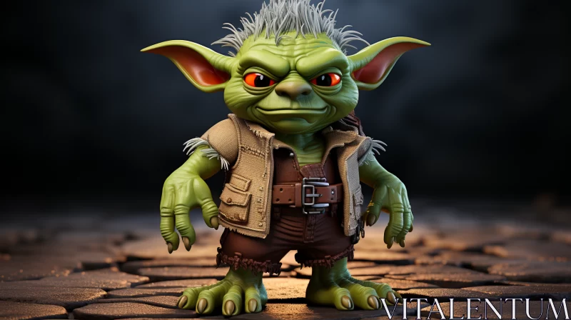 Yoda in Obscure Terrain: A Blend of Whimsy and Somber AI Image