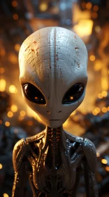 Tilt-Shift Style Alien Humanoid: A Blend of Fact and Fiction AI Image