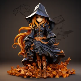 Fantasy-Based Witchy Academia Artwork with Detailed Figures AI Image