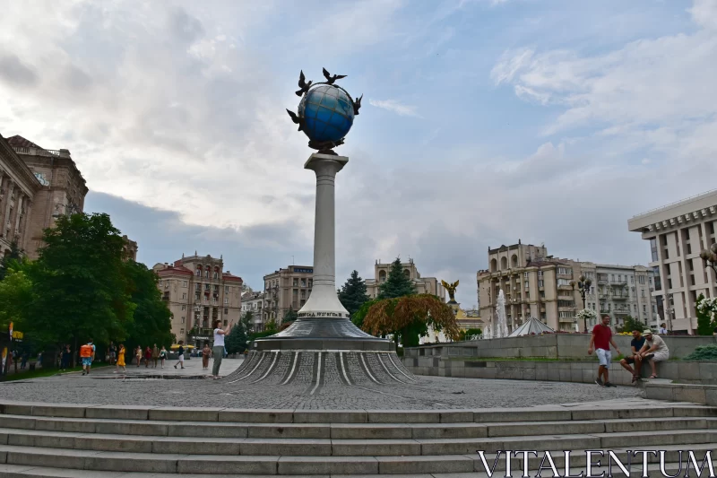 Spherical City Statue with Bird Specimens - Ottoman Art Free Stock Photo