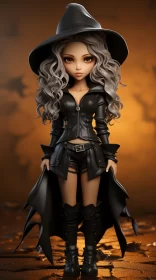 3D Cartoon Witch in Realistic Colors AI Image