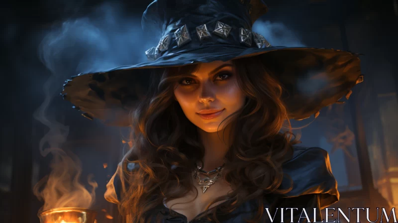 AI ART Fire-Enshrouded Witch: A Vivid Fantasy Game Art Portraiture