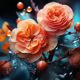 Luminous Orange Flowers: A Celebration of Nature's Beauty AI Image