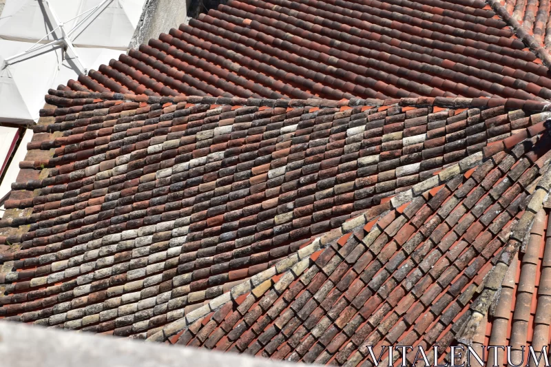 Rustic Abstraction: Red Tiled Roof in French Countryside | Nikon D850 Free Stock Photo