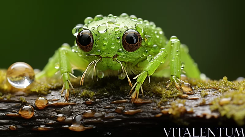 Salvagepunk Style Green Frog - A Charming Photo-realistic Depiction AI Image
