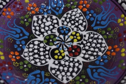 Multicolored Aboriginal Art Decorative Plate