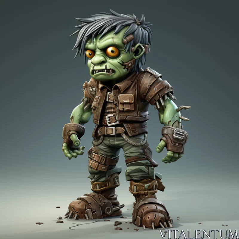 Monster Zombie Outfit Illustration in Vray Style AI Image