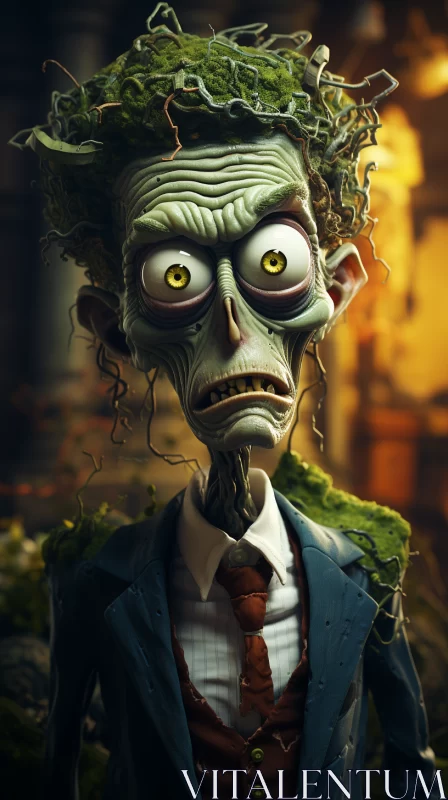 Zombies in Green Suits: A Horror Game-Inspired Artwork AI Image