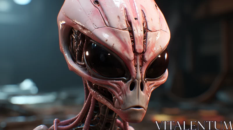 Alien Character in Video Game: Light Pink Sci-Fi Baroque Style AI Image