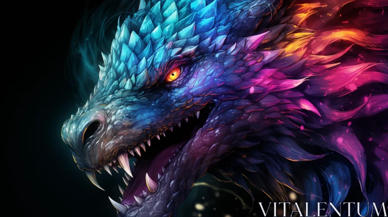 Captivating Colorful Dragon - Textured Illustration with Realistic Lighting AI Image