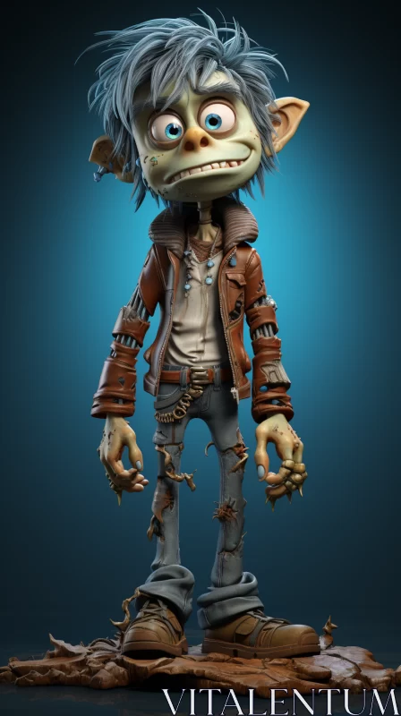 Steampunk-inspired 3D Troll Character: A Photorealistic Cartoon AI Image
