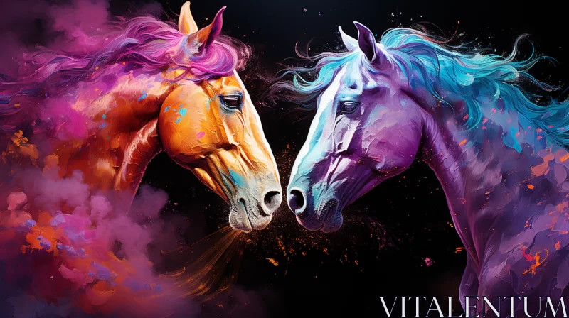 Fantasy Realism Horse Art - Vibrant Spray Paint Masterpiece AI Image