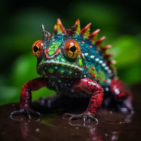 Colorful Lizard in Nature - Artistic Interpretation