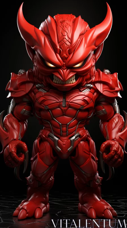 Marvel-inspired Red Devil Figure with Hard Surface Modeling AI Image